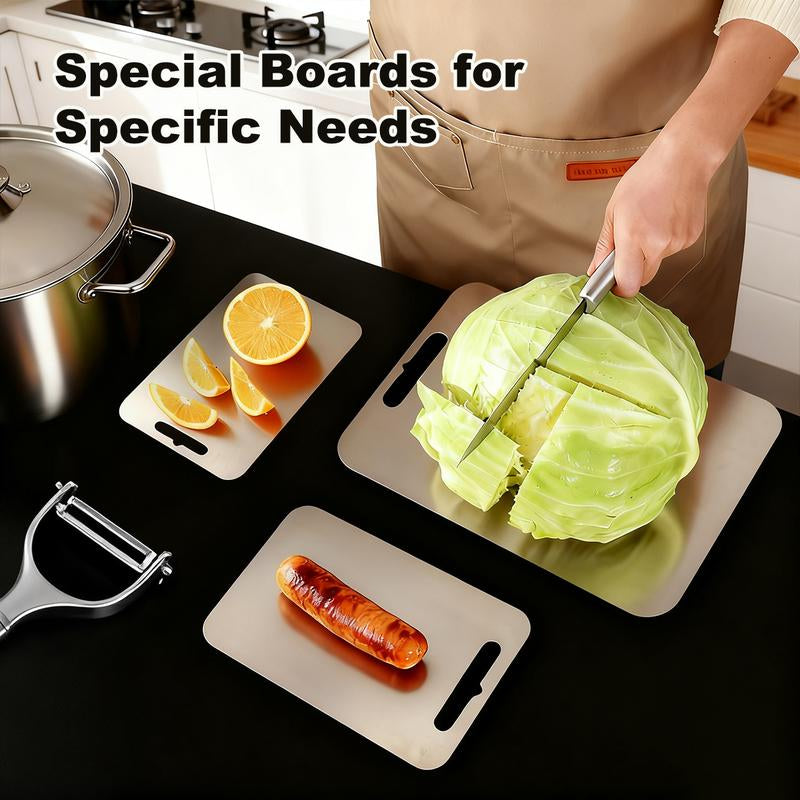 3PCS Stainless Steel Cutting Board Set